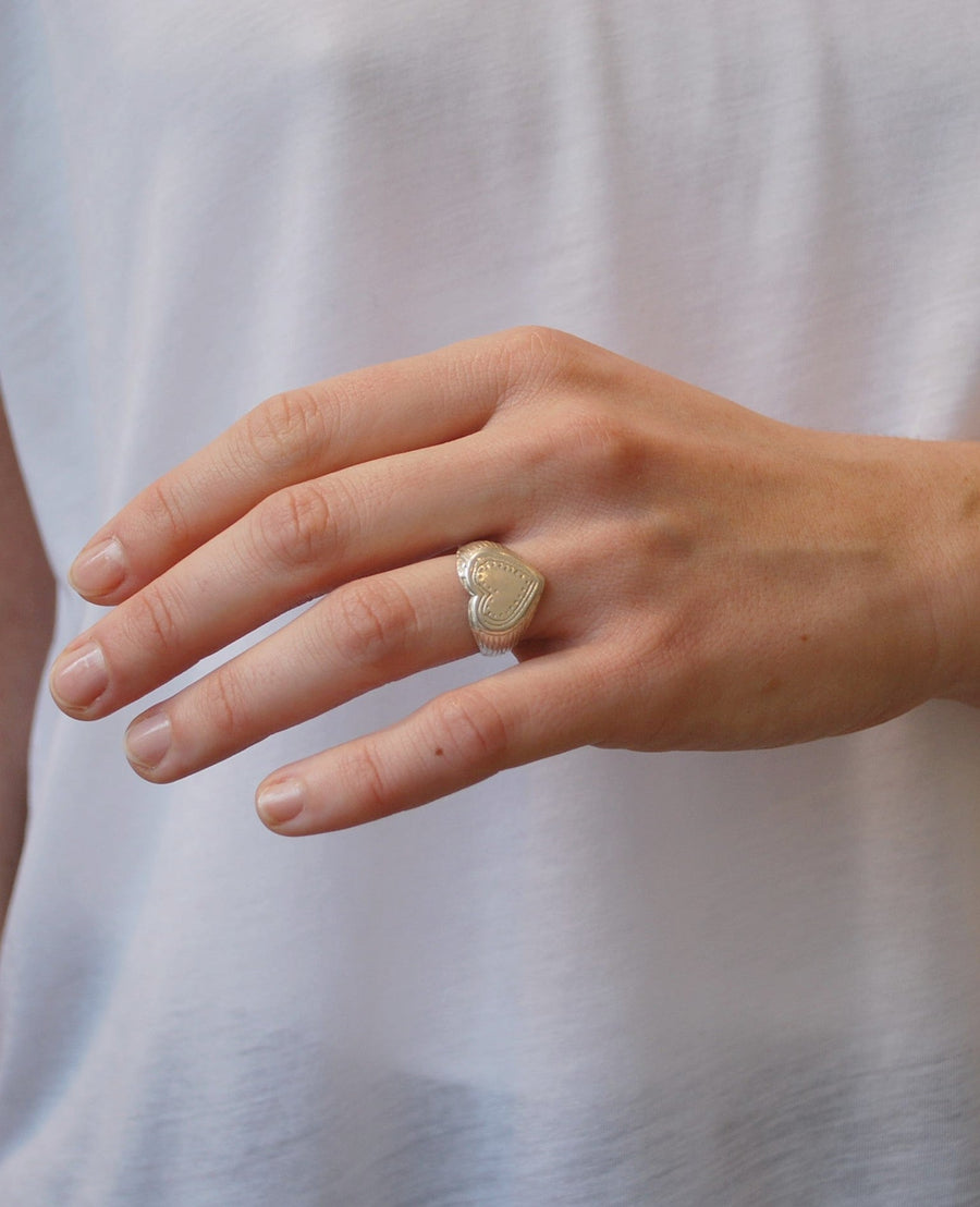 Bague Coeur lourde BAGUE ombre claire 