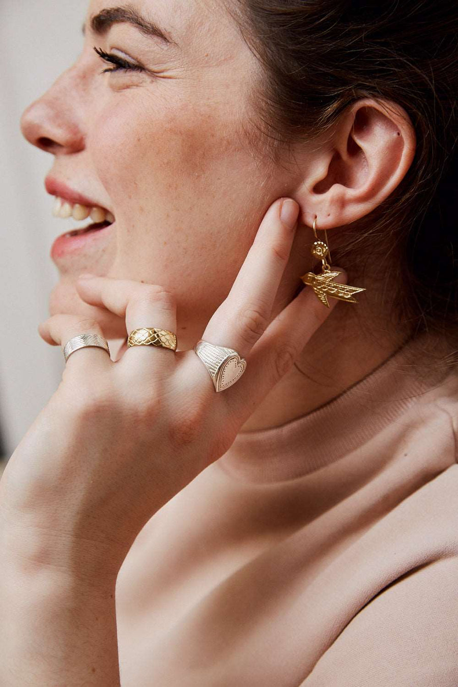 Bague Ecaille ronde BAGUE ombre claire 