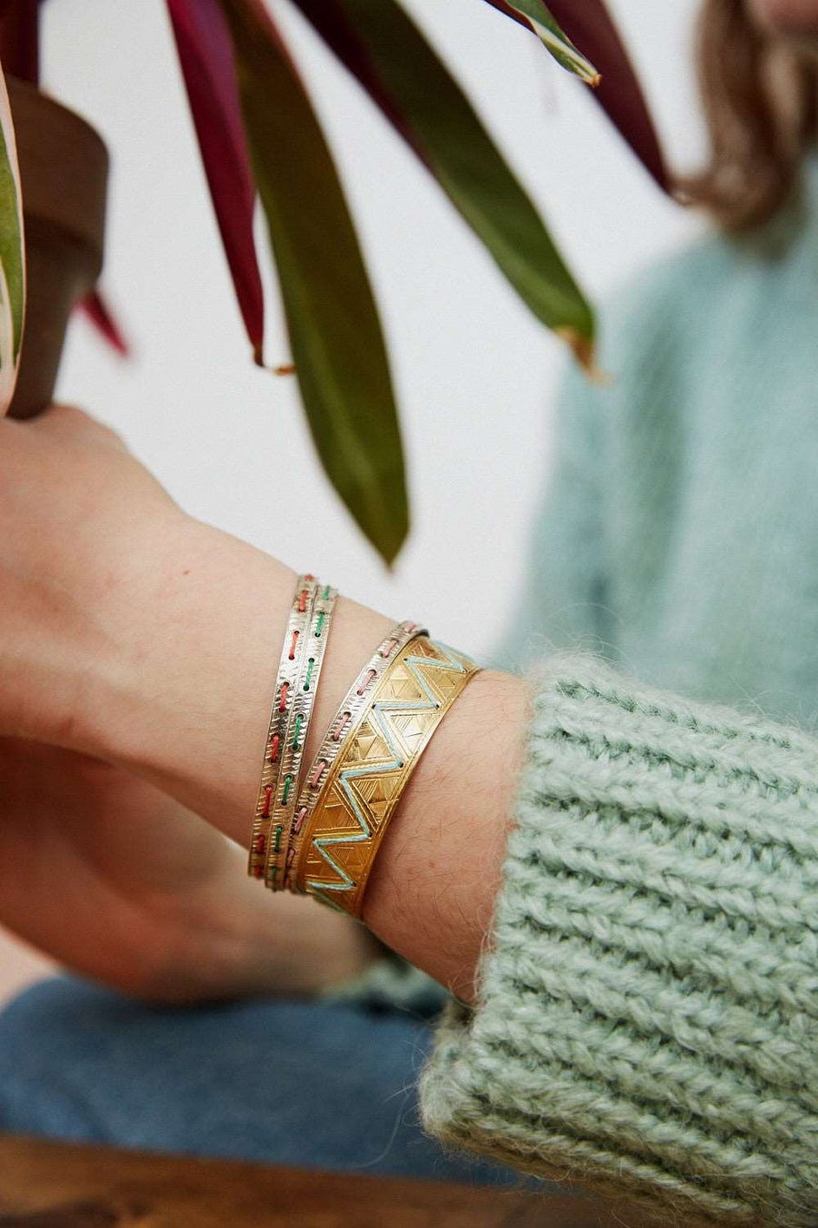 Bracelet Brodé vermeil BRACELET ombre claire 