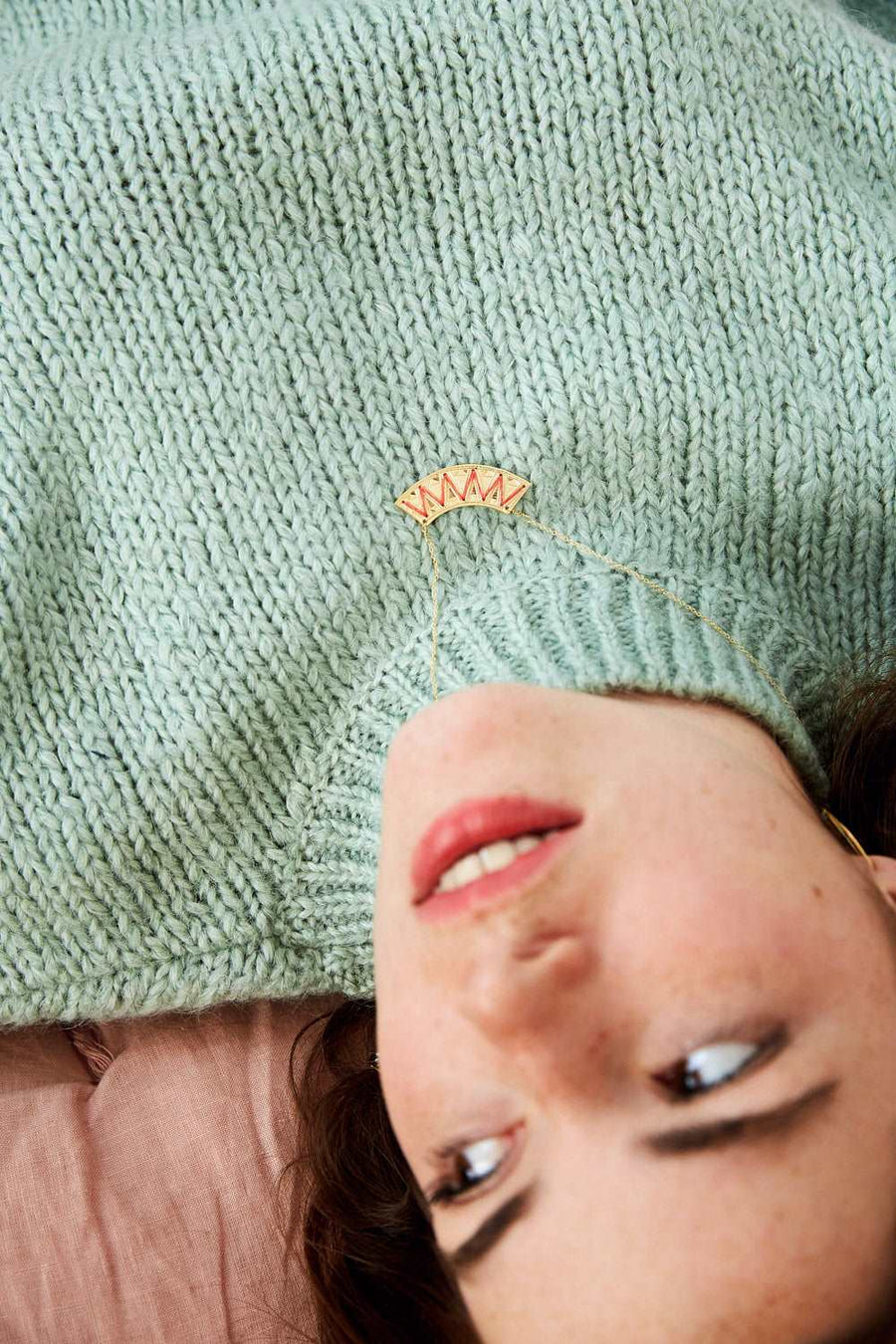 Collier Brodé argent COLLIER ombre claire 