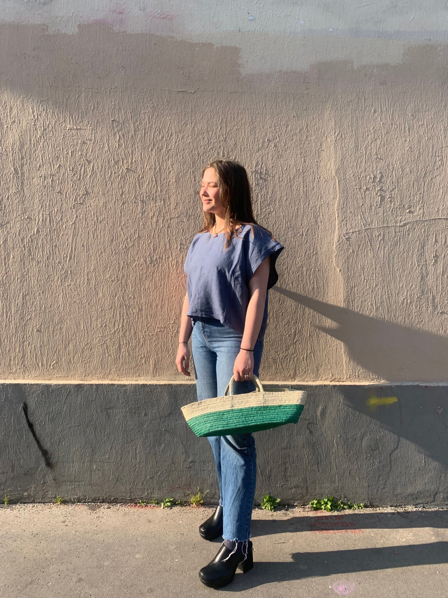 Long panier déco Hali CABAS ombre claire