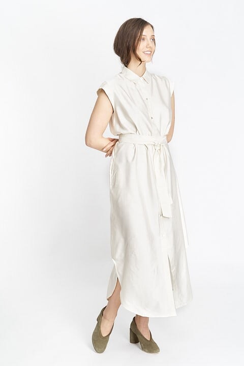 ROBE EN SOIE SAFARI ROBE ombre claire 