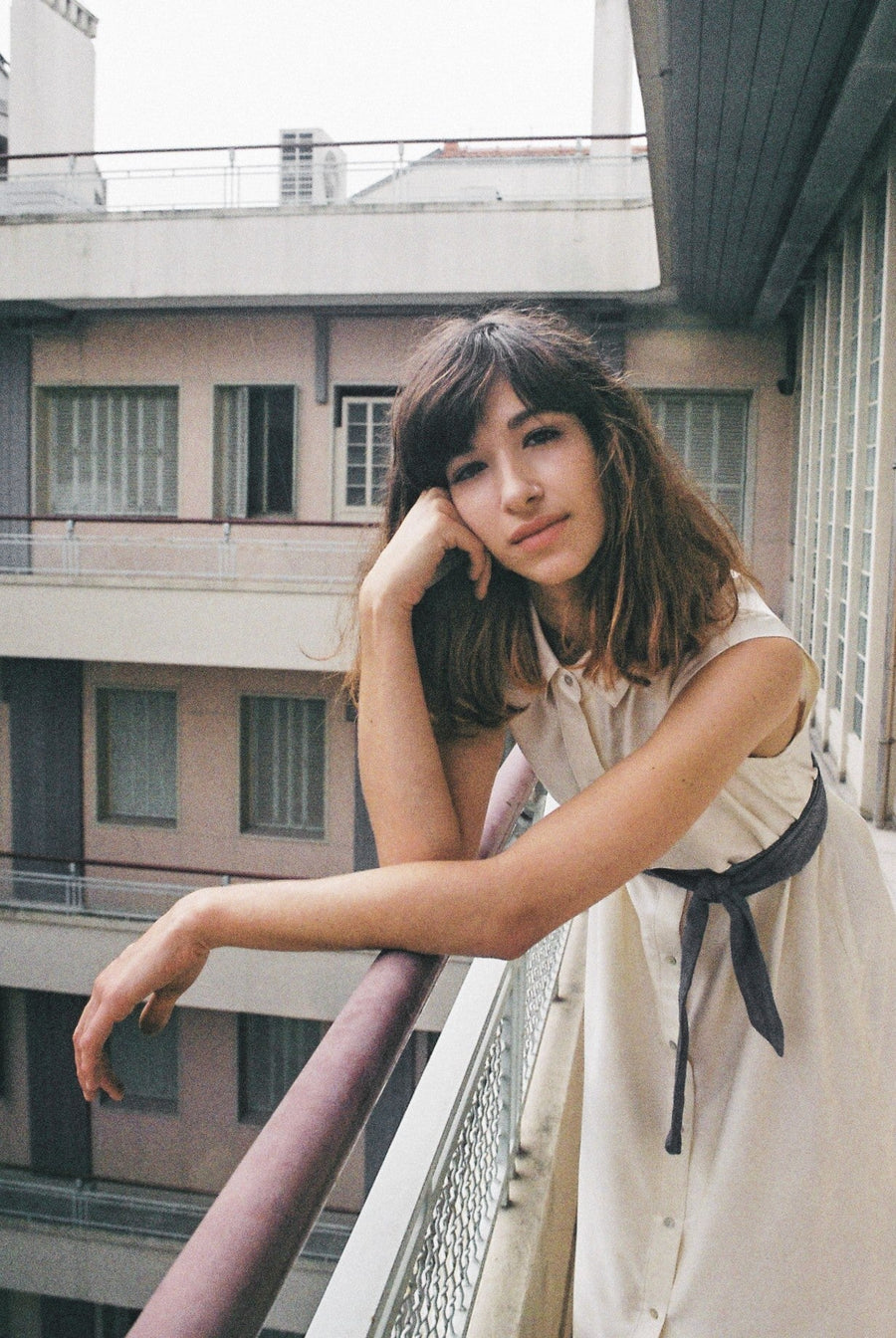 ROBE EN SOIE SAFARI ROBE ombre claire 