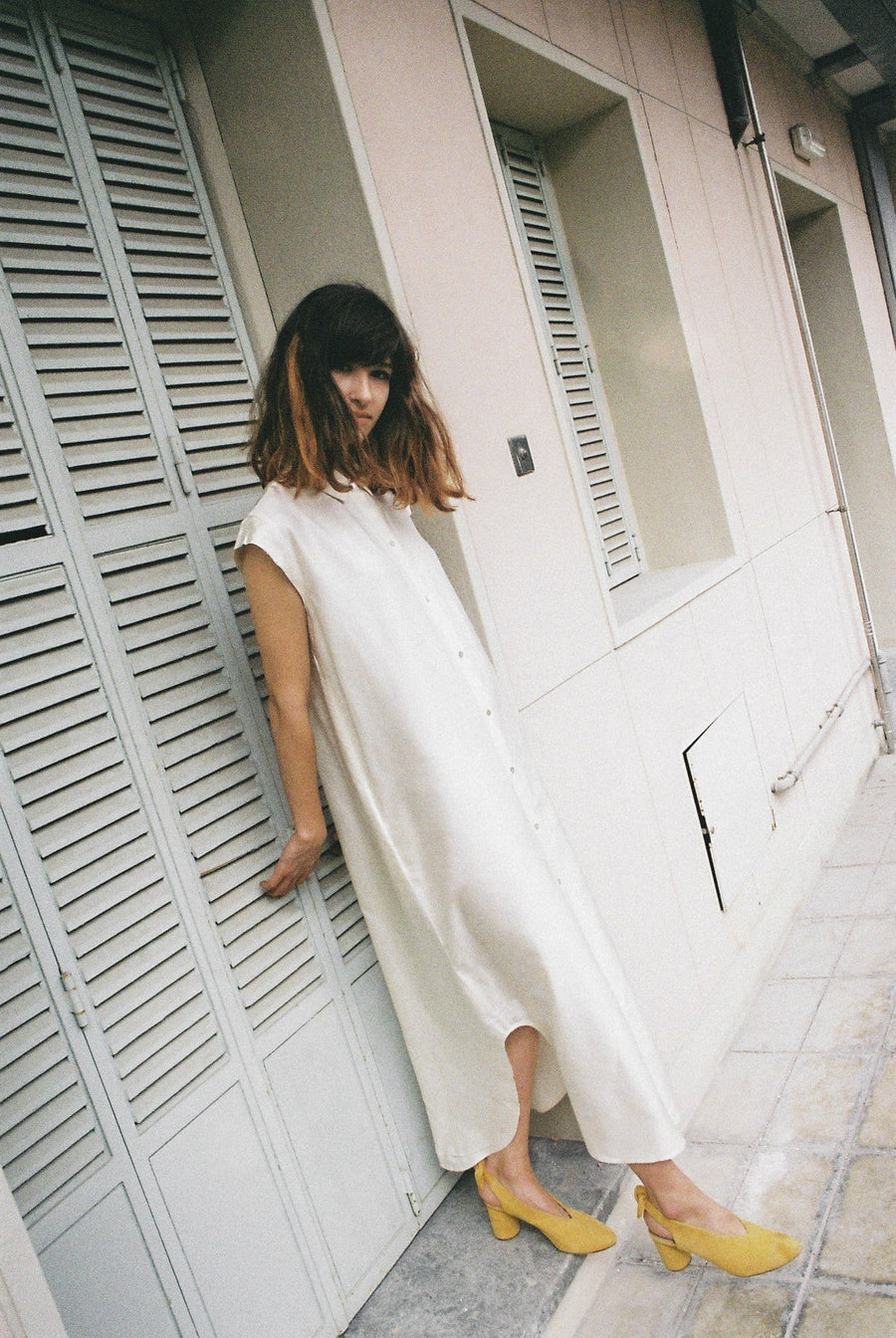 ROBE EN SOIE SAFARI ROBE ombre claire 