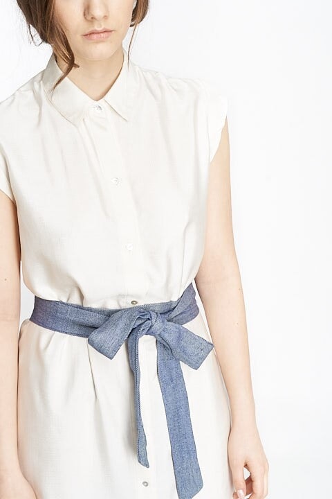 ROBE EN SOIE SAFARI ROBE ombre claire 