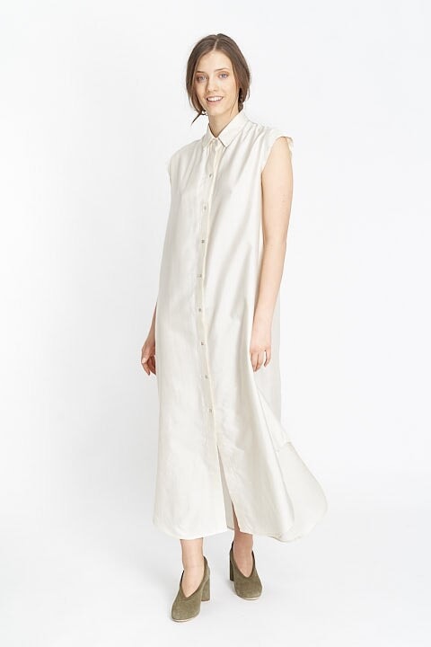 ROBE EN SOIE SAFARI ROBE ombre claire 