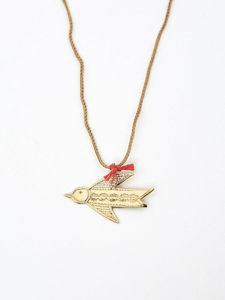 Sautoir Pendentif Hirondelle en Vermeil COLLIER ombre claire 